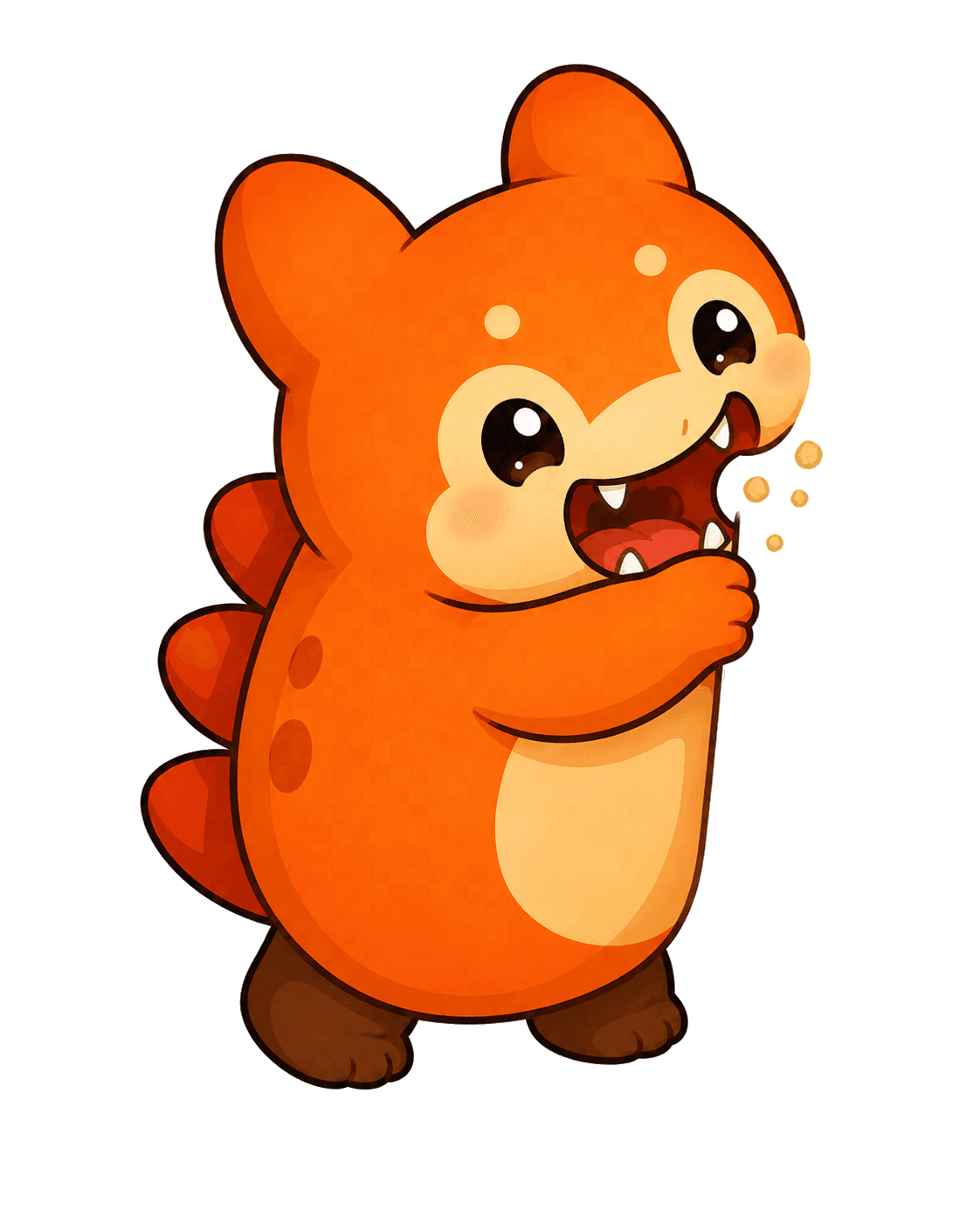 Chompie, the ChompIt mascot, chomping a scanned receipt